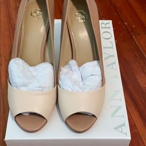 Ann Taylor Nude Evie Peeptoe Heels